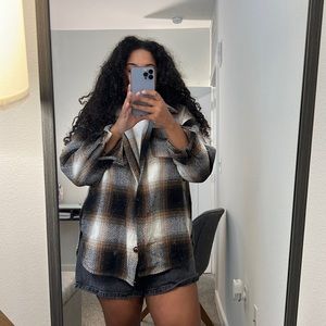 Plaid Oversized Boyfriend Shacket Flannel